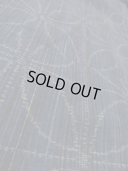 Photo9: N1126K Used Japanese kimono  Dark Indigo Blue TSUMUGI pongee for women / Silk. Stripes, There is a part of tailoring thread  (Grade A) (9)