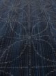 Photo10: N1126K Used Japanese kimono  Dark Indigo Blue TSUMUGI pongee for women / Silk. Stripes, There is a part of tailoring thread  (Grade A) (10)
