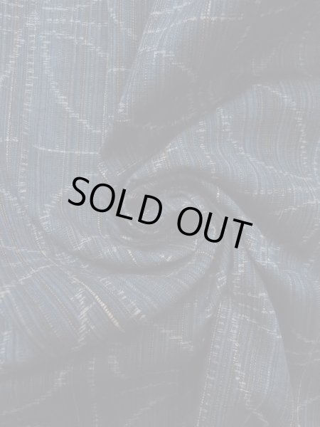 Photo11: N1126K Used Japanese kimono  Dark Indigo Blue TSUMUGI pongee for women / Silk. Stripes, There is a part of tailoring thread  (Grade A) (11)