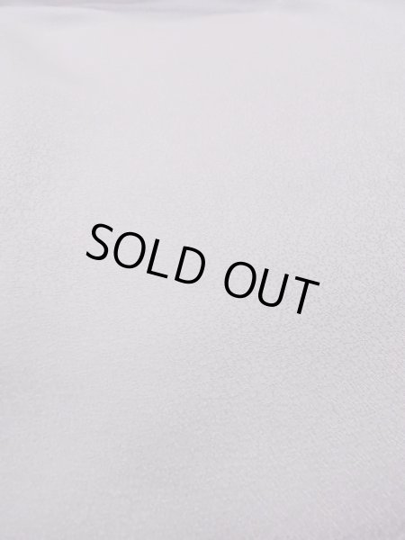 Photo15: N1126S Used Japanese kimono Pale Grayish Wisteria HOUMONGI formal for women / Silk. KIKYO Japanese balloonflower,   (Grade B) (15)