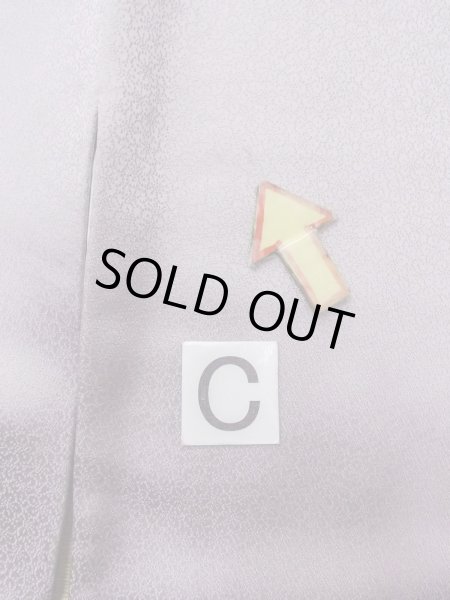 Photo21: N1126S Used Japanese kimono Pale Grayish Wisteria HOUMONGI formal for women / Silk. KIKYO Japanese balloonflower,   (Grade B) (21)