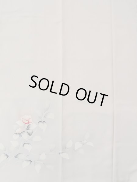 Photo5: N1126V Used Japanese kimono  Pale Gray HOUMONGI formal for women / Silk. Camellia,   (Grade B) (5)