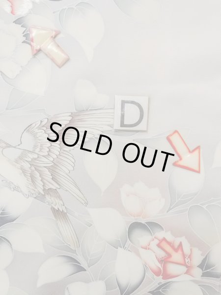 Photo20: N1126V Used Japanese kimono  Pale Gray HOUMONGI formal for women / Silk. Camellia,   (Grade B) (20)