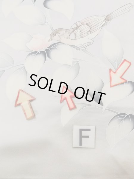 Photo22: N1126V Used Japanese kimono  Pale Gray HOUMONGI formal for women / Silk. Camellia,   (Grade B) (22)