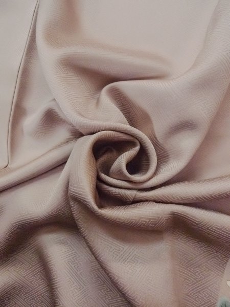 Photo15: N1126Y Used Japanese kimono  Pale Dark Red HOUMONGI formal for women / Silk. Chrysanthemum,   (Grade B) (15)