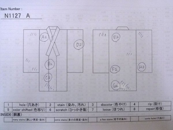 Photo16: N1127A Used Japanese kimono   Ivory HOUMONGI formal for women / Silk. Flower,   (Grade C) (16)