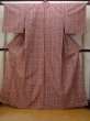 Photo1: N1210A Vintage Japanese kimono   Multi Color HITOE unlined for women / Wool. Plaid Checks   (Grade D) (1)
