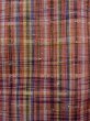 Photo7: N1210A Vintage Japanese kimono   Multi Color HITOE unlined for women / Wool. Plaid Checks   (Grade D) (7)