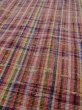 Photo8: N1210A Vintage Japanese kimono   Multi Color HITOE unlined for women / Wool. Plaid Checks   (Grade D) (8)