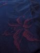 Photo8: Mint N1210C Vintage Japanese kimono   Indigo Blue HITOE unlined for women / Silk. Flower Lily pattern  (Grade A) (8)
