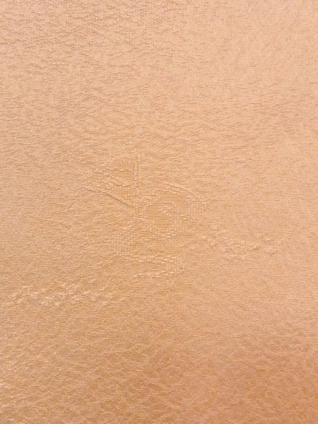 Photo7: N1210D Vintage Japanese kimono  Pale Orange IROMUJI plain colored for women / Silk. Abstract pattern Wooden mallet, mask pattern  (Grade B) (7)