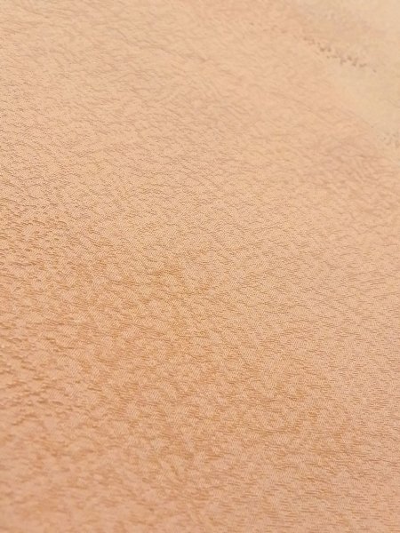 Photo10: N1210D Vintage Japanese kimono  Pale Orange IROMUJI plain colored for women / Silk. Abstract pattern Wooden mallet, mask pattern  (Grade B) (10)