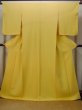 Photo1: N1210H Vintage Japanese kimono  Pale Yellow IROMUJI plain colored for women / Silk.    (Grade B) (1)