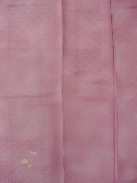 Photo5: N1210J Vintage Japanese kimono Light Grayish Pink TSUKESAGE formal for women / Silk. Gradation   (Grade B) (5)