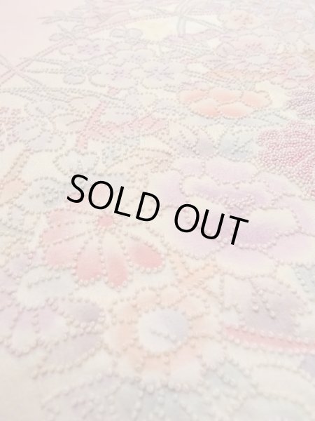 Photo13: N1210L Used Japanese kimono  Pale Pink TSUKESAGE formal for women / Silk. SAKURA cherry blossom, "SAGARA" Embroidery  (Grade B) (13)