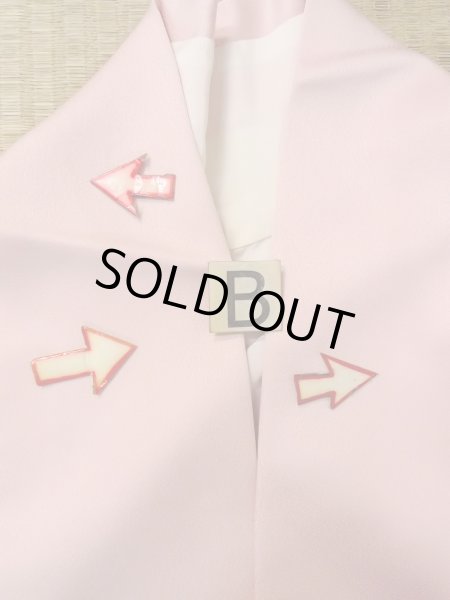 Photo21: N1210L Used Japanese kimono  Pale Pink TSUKESAGE formal for women / Silk. SAKURA cherry blossom, "SAGARA" Embroidery  (Grade B) (21)