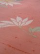 Photo10: N1210P Vintage Japanese kimono  Pale Coral TSUMUGI pongee for women / Silk. Chrysanthemum   (Grade C) (10)