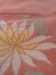 Photo11: N1210P Vintage Japanese kimono  Pale Coral TSUMUGI pongee for women / Silk. Chrysanthemum   (Grade C) (11)