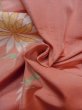 Photo13: N1210P Vintage Japanese kimono  Pale Coral TSUMUGI pongee for women / Silk. Chrysanthemum   (Grade C) (13)
