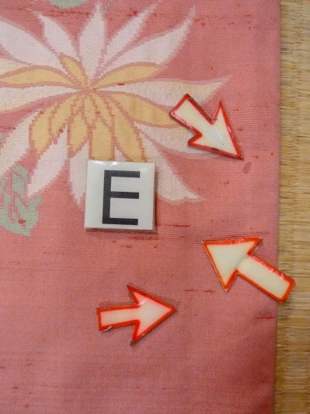 Photo20: N1210P Vintage Japanese kimono  Pale Coral TSUMUGI pongee for women / Silk. Chrysanthemum   (Grade C) (20)