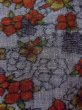 Photo6: Mint N1210Q Vintage Japanese kimono   Gray TSUMUGI pongee for women / Silk. Flower   (Grade A) (6)