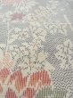 Photo9: N1210S Used Japanese kimono  Pale Multi Color TSUMUGI pongee for women / Silk. Flower   (Grade B) (9)