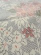 Photo10: N1210S Used Japanese kimono  Pale Multi Color TSUMUGI pongee for women / Silk. Flower   (Grade B) (10)