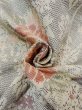 Photo11: N1210S Used Japanese kimono  Pale Multi Color TSUMUGI pongee for women / Silk. Flower   (Grade B) (11)