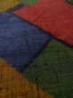 Photo8: Mint N1210T Used Japanese kimono  Dark Multi Color TSUMUGI pongee for women / Silk. Quadrangle,   (Grade A) (8)