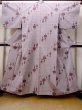 Photo1: Mint N1210U Used Japanese kimono  Grayish Dark Red TSUMUGI pongee for women / Silk.  Hair pin pattern  (Grade A) (1)
