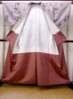 Photo2: Mint N1210U Used Japanese kimono  Grayish Dark Red TSUMUGI pongee for women / Silk.  Hair pin pattern  (Grade A) (2)