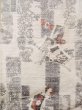 Photo4: N1210V Used Japanese kimono   Ivory TSUMUGI pongee for women / Silk. Flower,   (Grade C) (4)