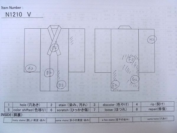 Photo13: N1210V Used Japanese kimono   Ivory TSUMUGI pongee for women / Silk. Flower,   (Grade C) (13)