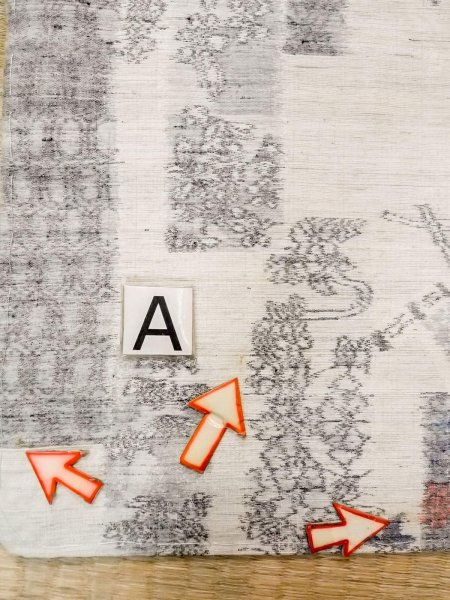 Photo14: N1210V Used Japanese kimono   Ivory TSUMUGI pongee for women / Silk. Flower,   (Grade C) (14)