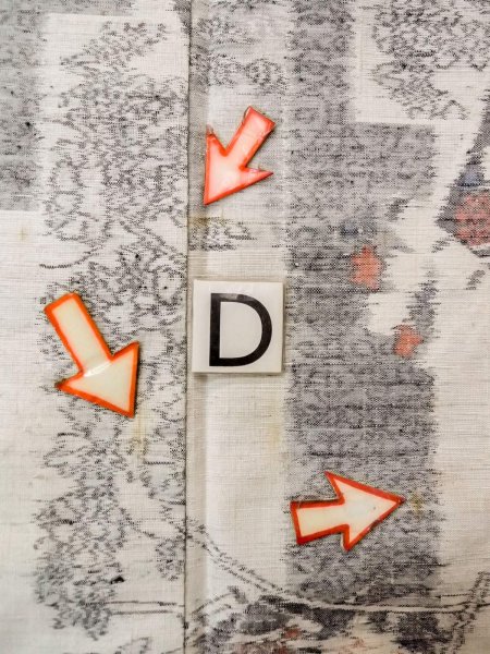 Photo17: N1210V Used Japanese kimono   Ivory TSUMUGI pongee for women / Silk. Flower,   (Grade C) (17)