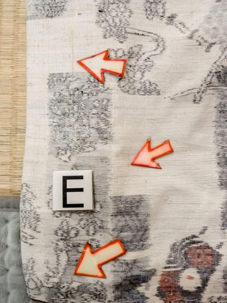 Photo18: N1210V Used Japanese kimono   Ivory TSUMUGI pongee for women / Silk. Flower,   (Grade C) (18)