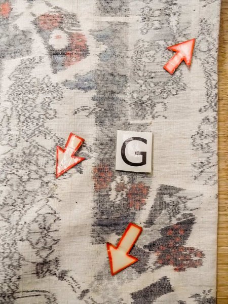 Photo20: N1210V Used Japanese kimono   Ivory TSUMUGI pongee for women / Silk. Flower,   (Grade C) (20)