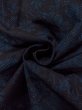 Photo11: N1210W Used Japanese kimono  Dark Indigo Blue TOKAMACHI-TSUMUGI for women / Silk. Chrysanthemum,   (Grade B) (11)