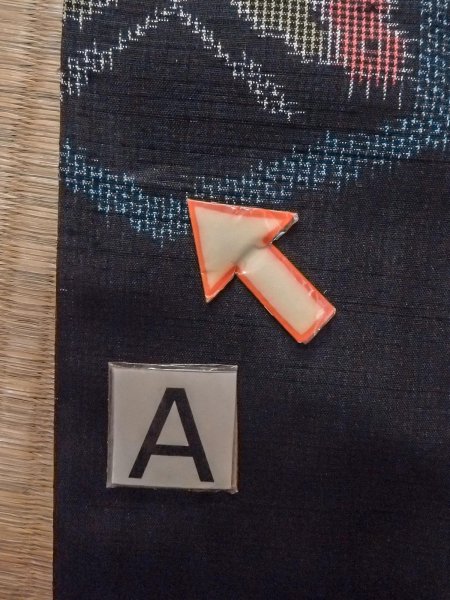 Photo14: N1210X Used Japanese kimono   Black TSUMUGI pongee for women / Silk. Butterfly,   (Grade B) (14)