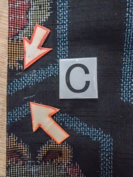 Photo16: N1210X Used Japanese kimono   Black TSUMUGI pongee for women / Silk. Butterfly,   (Grade B) (16)