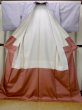 Photo2: N1210Y Used Japanese kimono Pale Grayish Light Blue TSUMUGI pongee for women / Silk. Geometrical pattern   (Grade B) (2)