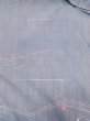 Photo3: N1210Y Used Japanese kimono Pale Grayish Light Blue TSUMUGI pongee for women / Silk. Geometrical pattern   (Grade B) (3)