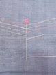 Photo5: N1210Y Used Japanese kimono Pale Grayish Light Blue TSUMUGI pongee for women / Silk. Geometrical pattern   (Grade B) (5)