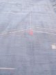 Photo10: N1210Y Used Japanese kimono Pale Grayish Light Blue TSUMUGI pongee for women / Silk. Geometrical pattern   (Grade B) (10)