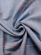 Photo11: N1210Y Used Japanese kimono Pale Grayish Light Blue TSUMUGI pongee for women / Silk. Geometrical pattern   (Grade B) (11)