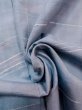 Photo12: N1210Y Used Japanese kimono Pale Grayish Light Blue TSUMUGI pongee for women / Silk. Geometrical pattern   (Grade B) (12)