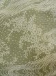 Photo7: N1210Z Used Japanese kimono Pale Grayish Green EDO KOMON pattern dyed for women / Silk. Flower,   (Grade B) (7)