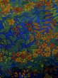 Photo4: N1211A Used Japanese kimono  Dark Navy Blue KOMON dyed for women / Silk. UME plum bloom,   (Grade B) (4)