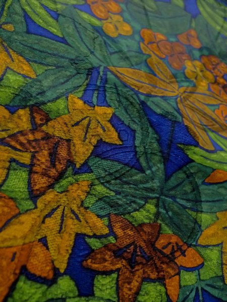 Photo8: N1211A Used Japanese kimono  Dark Navy Blue KOMON dyed for women / Silk. UME plum bloom,   (Grade B) (8)