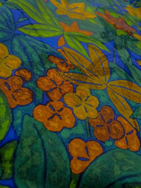 Photo9: N1211A Used Japanese kimono  Dark Navy Blue KOMON dyed for women / Silk. UME plum bloom,   (Grade B) (9)